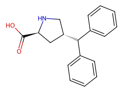(2S,4S)-4-benzhydrylpyrrolidine-2-carboxylic acid structure
