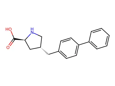 (2S,4R)-4-(Biphenyl-4-ylmethyl)pyrrolidine-2-carboxylic acid structure