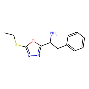 (1S)-1-[5-(ethylsulfanyl)-1,3,4-oxadiazol-2-yl]-2-phenylethanamine structure