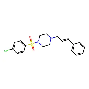 4-Chloro-1-((4-(3-phenylprop-2-enyl)piperazinyl)sulfonyl)benzene structure