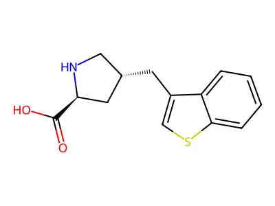 (2S,4R)-4-(Benzo[b]thiophen-3-ylmethyl)pyrrolidine-2-carboxylic acid structure