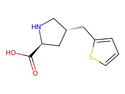 (2S,4S)-4-(thiophen-2-ylmethyl)pyrrolidine-2-carboxylic Acid structure