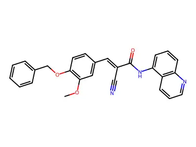 3-[4-(benzyloxy)-3-methoxyphenyl]-2-cyano-N-(quinolin-5-yl)prop-2-enamide structure