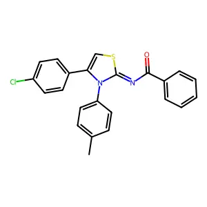 N-[4-(4-chlorophenyl)-3-(4-methylphenyl)-1,3-thiazol-2-ylidene]benzamide structure