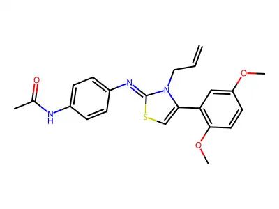 N-[4-[[4-(2,5-dimethoxyphenyl)-3-prop-2-enyl-1,3-thiazol-2-ylidene]amino]phenyl]acetamide structure