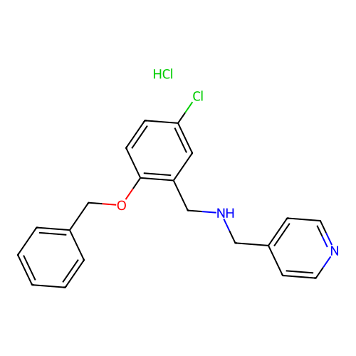 N-(2-(benzyloxy)-5-chlorobenzyl)-1-(pyridin-4-yl)methanamine hydrochloride structure