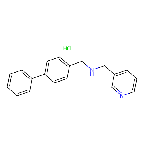 1-([1,1'-biphenyl]-4-yl)-N-(pyridin-3-ylmethyl)methanamine hydrochloride structure