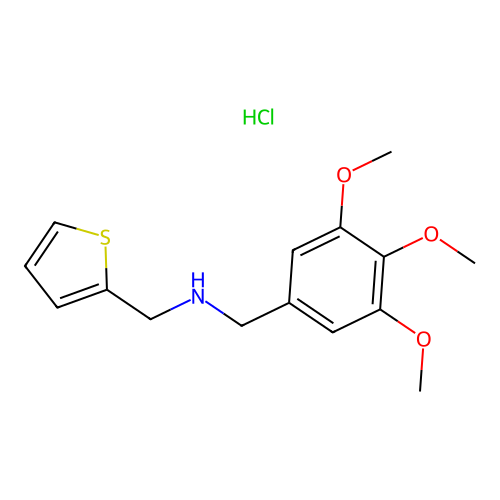 1-(thiophen-2-yl)-N-(3,4,5-trimethoxybenzyl)methanamine hydrochloride structure