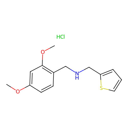 N-(2,4-dimethoxybenzyl)-1-(thiophen-2-yl)methanamine hydrochloride structure