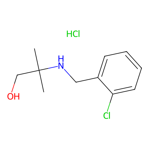 2-[(2-Chlorophenyl)methylamino]-2-methylpropan-1-ol;hydrochloride structure