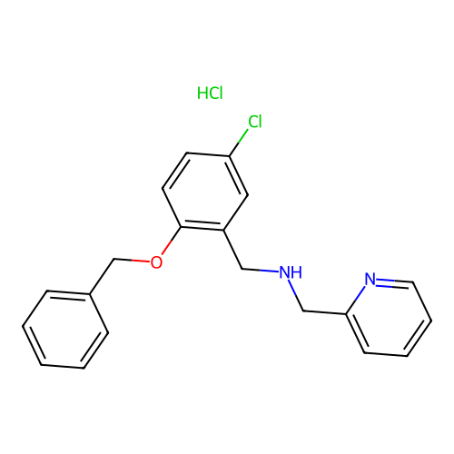 N-(2-(benzyloxy)-5-chlorobenzyl)-1-(pyridin-2-yl)methanamine hydrochloride structure