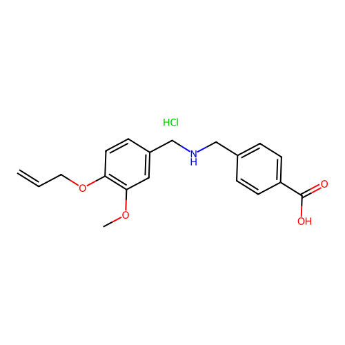 4-(((4-(Allyloxy)-3-methoxybenzyl)amino)methyl)benzoic acid hydrochloride structure