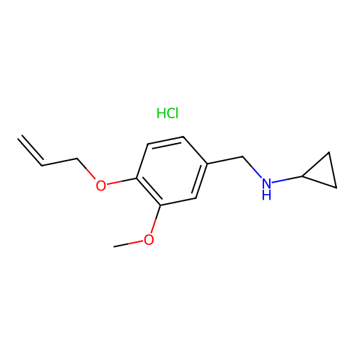 N-(4-(allyloxy)-3-methoxybenzyl)cyclopropanamine hydrochloride structure