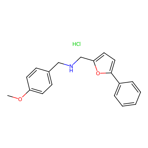 N-(4-methoxybenzyl)-1-(5-phenylfuran-2-yl)methanamine hydrochloride structure