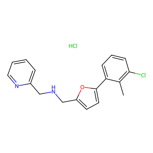 [5-(3-Chloro-2-methyl-phenyl)-furan-2-ylmethyl]-pyridin-2-ylmethyl-amine structure