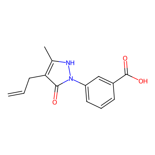 3-(4-Allyl-5-hydroxy-3-methyl-pyrazol-1-yl)-benzoic acid structure