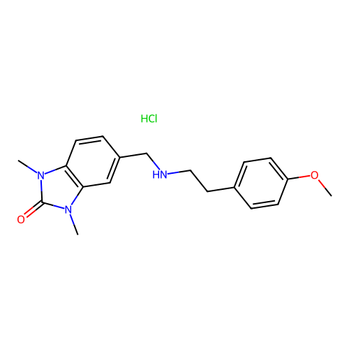 5-[[2-(4-methoxyphenyl)ethylamino]methyl]-1,3-dimethyl-benzoimidazol-2-one Hydrochloride structure