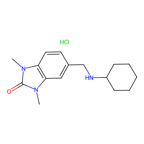 5-[(cyclohexylamino)methyl]-1,3-dimethyl-benzoimidazol-2-one Hydrochloride structure