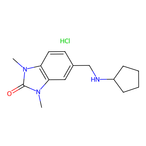 5-((Cyclopentylamino)methyl)-1,3-dimethyl-1,3-dihydro-2H-benzo[d]imidazol-2-one hydrochloride structure