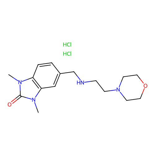 1,3-dimethyl-5-[(2-morpholin-4-ylethylamino)methyl]benzimidazol-2-one dihydrochloride structure