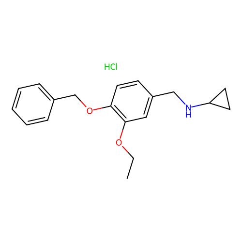 N-(4-(benzyloxy)-3-ethoxybenzyl)cyclopropanamine hydrochloride structure
