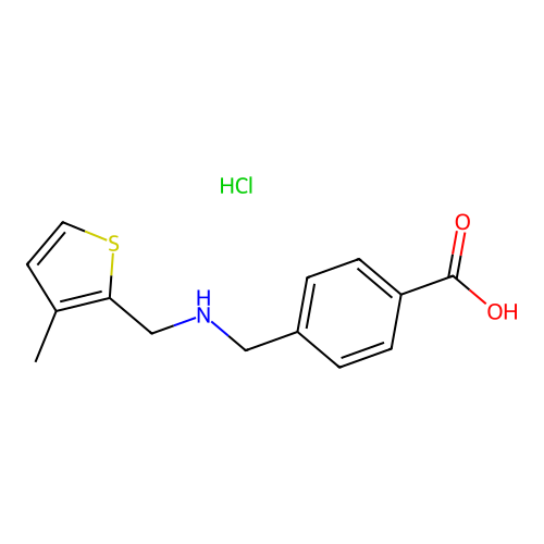 4-((((3-Methylthiophen-2-yl)methyl)amino)methyl)benzoic acid hydrochloride structure
