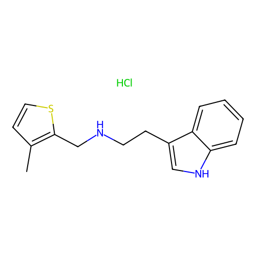 [2-(1H-Indol-3-yl)ethyl][(3-methylthiophen-2-yl)methyl]amine hydrochloride structure