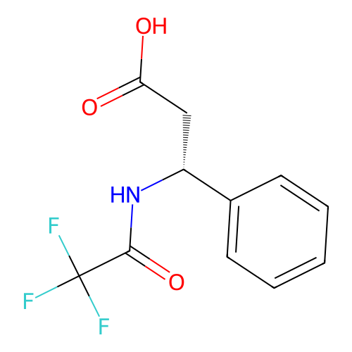 (3R)-3-phenyl-3-(trifluoroacetamido)propanoic acid structure