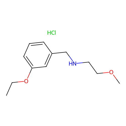 N-[(3-ethoxyphenyl)methyl]-2-methoxyethanamine;hydrochloride structure