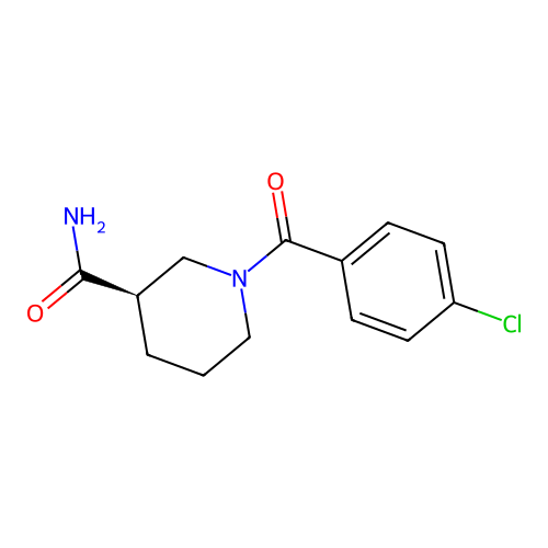 (3R)-1-(4-chlorobenzoyl)piperidine-3-carboxamide structure