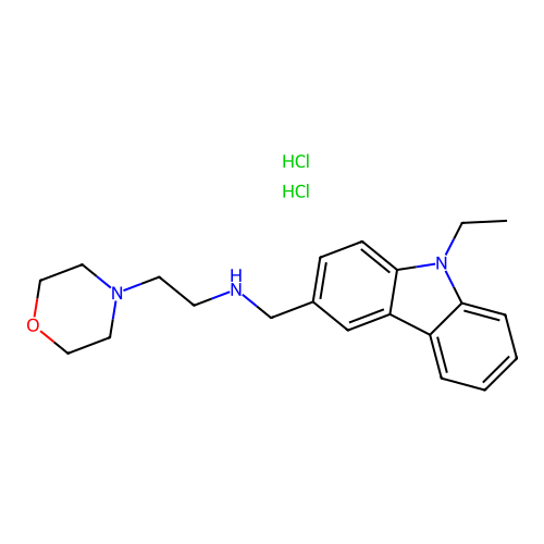 N-[(9-ethylcarbazol-3-yl)methyl]-2-morpholin-4-ylethanamine dihydrochloride structure