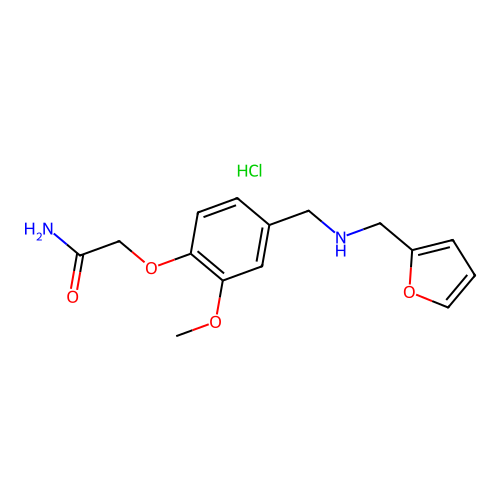 2-(4-(((Furan-2-ylmethyl)amino)methyl)-2-methoxyphenoxy)acetamide hydrochloride structure