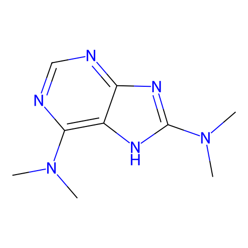 6-N,6-N,8-N,8-N-tetramethyl-7H-purine-6,8-diamine structure