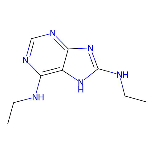 6-N,8-N-diethyl-7H-purine-6,8-diamine structure