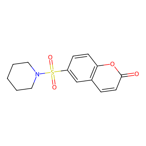 Piperidine, 1-[(2-oxo-2H-1-benzopyran-6-yl)sulfonyl]- structure