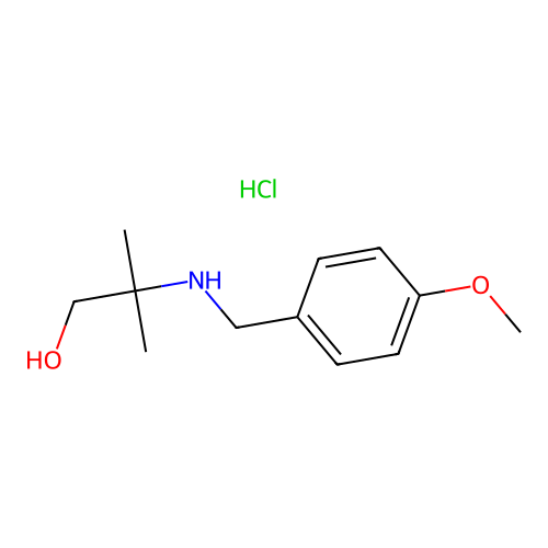 2-{[(4-Methoxyphenyl)methyl]amino}-2-methylpropan-1-ol hydrochloride structure