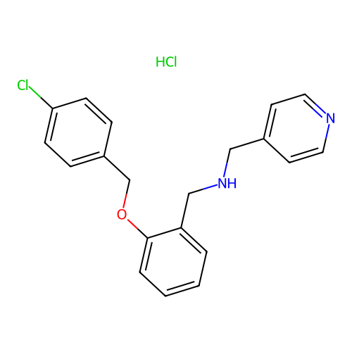 N-(2-((4-chlorobenzyl)oxy)benzyl)-1-(pyridin-4-yl)methanamine hydrochloride structure