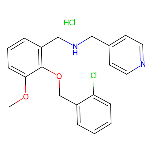 N-(2-((2-chlorobenzyl)oxy)-3-methoxybenzyl)-1-(pyridin-4-yl)methanamine hydrochloride structure