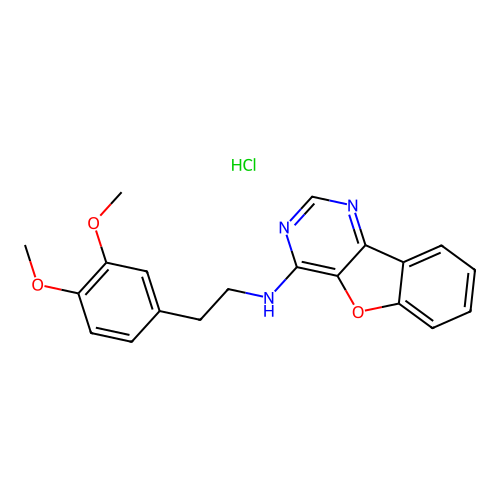 N-(3,4-dimethoxyphenethyl)benzofuro[3,2-d]pyrimidin-4-amine hydrochloride structure