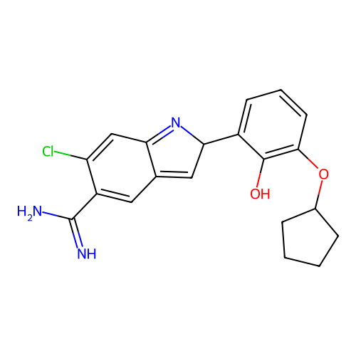 6-chloro-2-(3-cyclopentyloxy-2-hydroxyphenyl)-2H-indole-5-carboximidamide structure