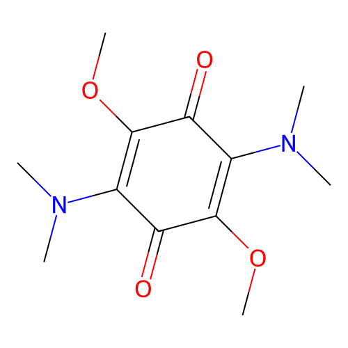 2,5-Bis(dimethylamino)-3,6-dimethoxycyclohexa-2,5-diene-1,4-dione structure
