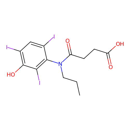 Butyric acid, 4-((3-hydroxy-2,4,6-triiodophenyl)propylamino)-4-oxo- structure