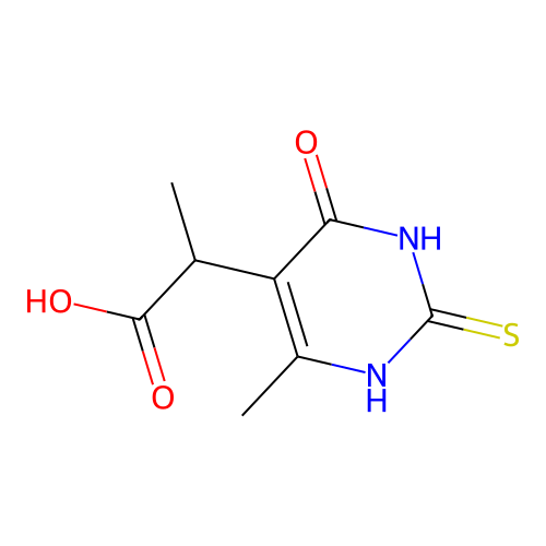 Propionic acid, 2-(6-methyl-4-oxo-2-thioxo-1,2,3,4-tetrahydropyrimidin-5-yl)- structure