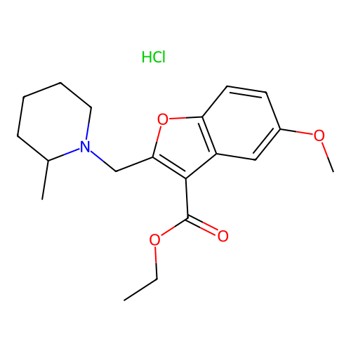 ethyl 5-methoxy-2-((2-methylpiperidin-1-yl)methyl)benzofuran-3-carboxylate hydrochloride structure