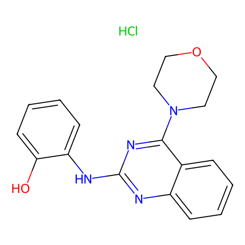 2-((4-Morpholinoquinazolin-2-yl)amino)phenol hydrochloride structure