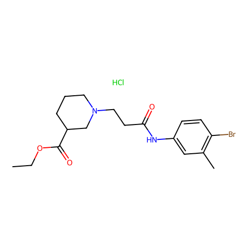 1-[2-(4-Bromo-3-methyl-phenylcarbamoyl)-ethyl]-piperidine-3-carboxylic acid ethyl ester structure