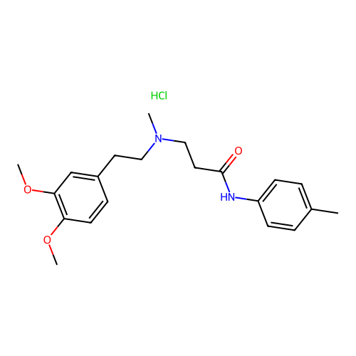 3-((3,4-dimethoxyphenethyl)(methyl)amino)-N-(p-tolyl)propanamide hydrochloride structure