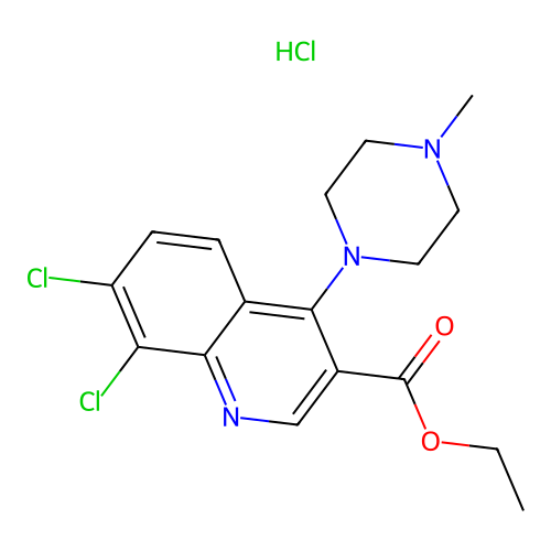 ethyl 7,8-dichloro-4-(4-methylpiperazin-1-yl)quinoline-3-carboxylate hydrochloride structure