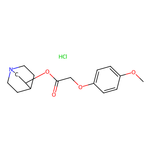 Quinuclidin-3-yl 2-(4-methoxyphenoxy)acetate hydrochloride structure