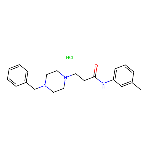 3-(4-benzylpiperazin-1-yl)-N-(m-tolyl)propanamide hydrochloride structure